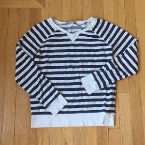 Navy and white striped sweatshirt